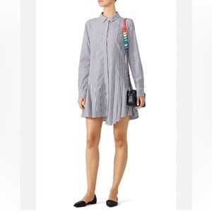 Equipment Blue Collar Striped Dress